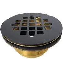 Westbrass Shower Drain 2&#034; Round Grid Cover 4-1/4&#034; Compression Antique Bronze