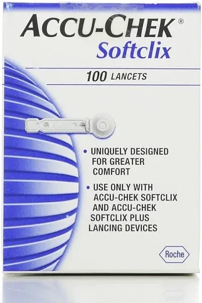 NEW Roche ACCU-CHEK Softclix 100 Lancets Blood Glucose Diabetic, Exp 05/2022