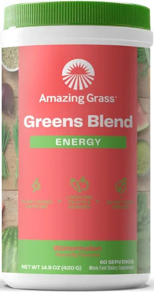 Amazing Grass Greens Blend Energy: Super Greens Powder, Watermelon, 30 Servings