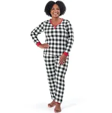 2-Piece Women&#39;s Buffalo Plaid Hacci Pajama Set