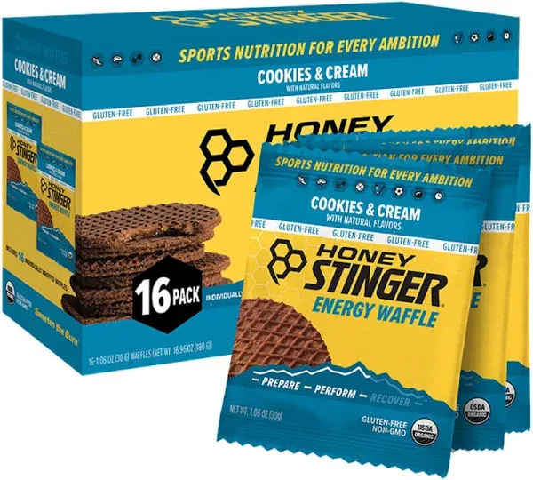 Honey Stinger Gluten Free Cookies Cream Waffle