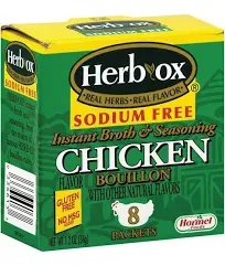 Herb-Ox Sodium Free Chicken Flavor Granulated Bouillon Packets 8 ct Box (Pack Of 5)