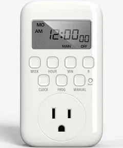 Digital Timer Outlet, 7 Day Heavy Duty Programmable Timer, On/Off Programs 3