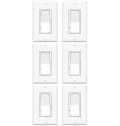 Dimmer Light Switch,Greencycle Single Pole/3 Way Dimmer Switch for Dimmable 150w LED CFL Light,600W Halogen and Incandescent,15A 120V,Neutral Wire