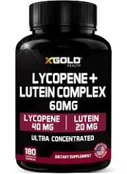 Lycopene + Lutein Supplement 60Mg | Lycopene 40Mg from Tomato &amp; Lutein 20Mg from