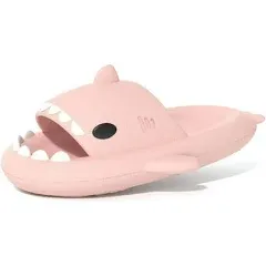 welltree Shark Slides for Women and Men Novelty Pillow Slippers Open Toe Shark Sandals Cushioned Cloud Slides