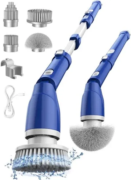 Electric Scrub Brush, Bathroom Scrubber Bathtub Scrubber with 4 Brush Heads Show