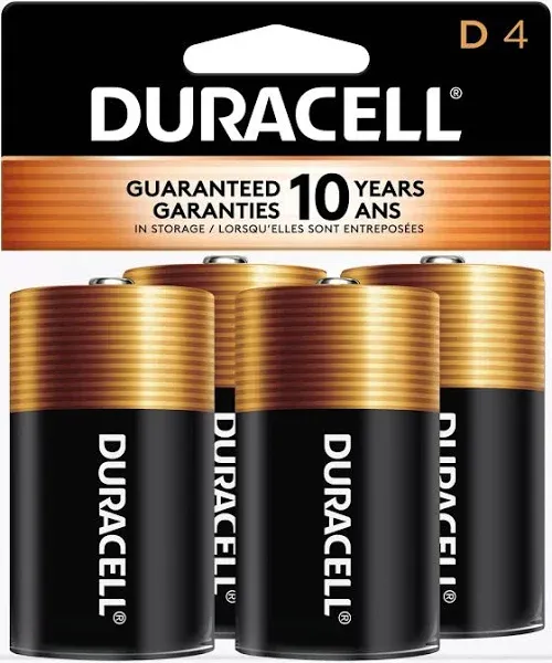 Duracell (D-CTx4) Coppertop D Alkaline Batteries - Set of 4