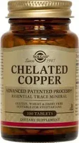 Solgar Chelated Copper 100 Tablets