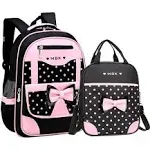 School Bags for Girls,2Pcs Bowknot Students Backpack,Eleme<wbr/>ntary Princess Book...