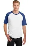 Sport-Tek T201 - Short Sleeve Colorblock Raglan Jersey XL White/ Royal