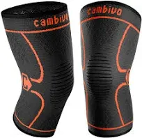 CAMBIVO 2 Pack Knee Brace, Knee Compression Sleeve for Men and, Black,Xxx-Large