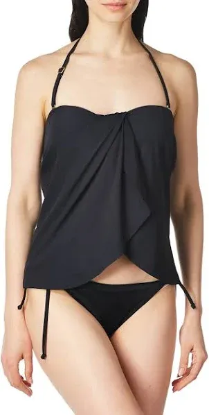 Vince Camuto Women's Standard Draped Bandini Top Swimsuit with Removable Straps