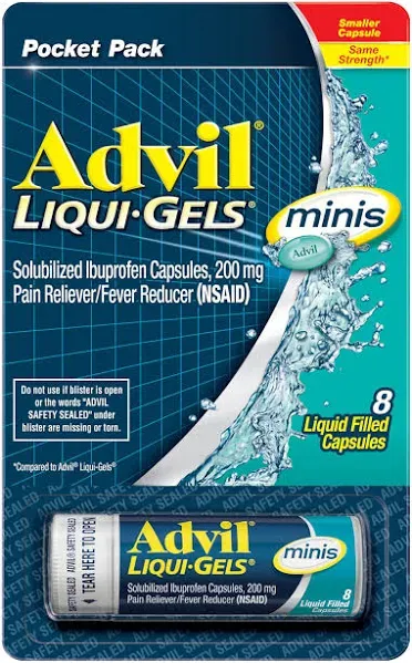 Advil Liqui-Gels Ibuprofen, Solubilized, 200 mg, Liqui-Gels - 180 capsules