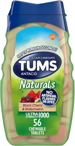 Tums Cherry & Watermelon Antacid Chewable Tablets (4.8 oz)