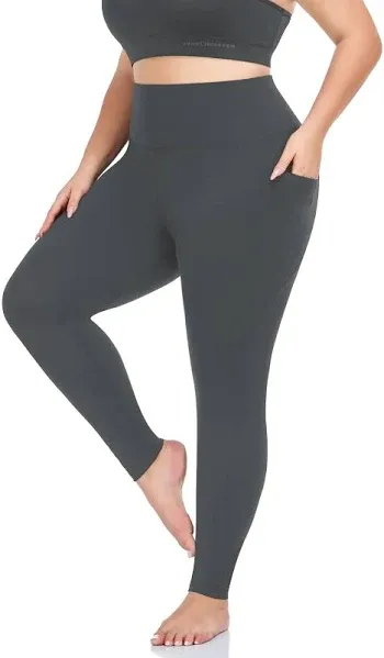 MOREFEEL Plus Size Leggings for Women with Pockets-Stretchy X-4XL Tummy Control High Waist Womens Leggings Workout Yoga Pants