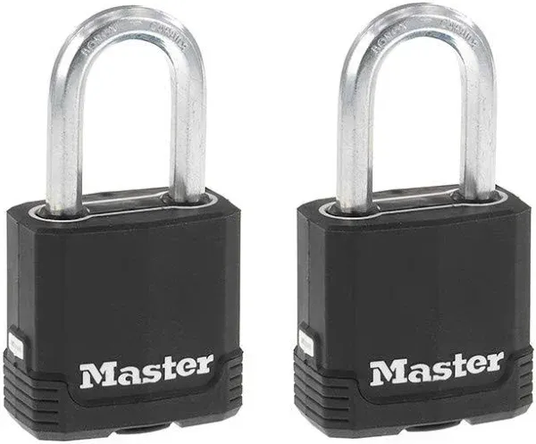 Master Lock 2 Pack Magnum Heavy Duty Outdoor Keyed Padlocks M115XTLF NEW