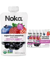 Noka Organic Super Berry Smoothie 4.22 oz Fruit Pouches