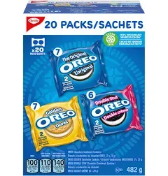 Christie OREO, Variety Pack, School Snacks, Individually Wrapped, 20 Packs