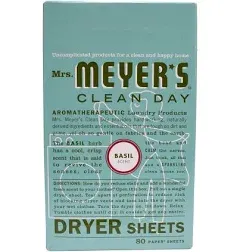 Mrs. Meyer's Clean Day Dryer Sheets, Honeysuckle Scent - 80 sheets