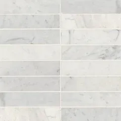 Monet 4" x 4" Honed Marble Decorative Tile in Oriental White