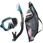 Tusa Serene Adult Black Series Mask and Snorkel Combo Fish Tail Blue