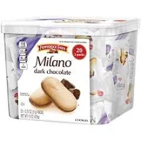 Pepperidge Farm Milano Cookies, Dark Chocolate, 10 Packs, 2 Cookies per Pack