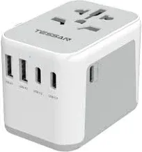 TESSAN Universal Travel Adapter, International Power Adapter 5.6A 3 USB C 2 USB A Ports, Plug Adaptor Travel Worldwide, Travel Charger Outlet Converter for Europe UK EU AUS (Type C/G/A/I)