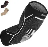 Kunto Fitness Elbow Brace Compression Support Sleeve (Shipped From USA) for Tendonitis, Tennis Elbow, Golf Elbow Treatment - Reduce Joint Pain During Any Activity!