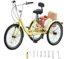 VEVOR Adult Tricycles Bike Three-Wheeled Bicycles 3 Wheel Bikes Trikes FZDKRLSLCTG2