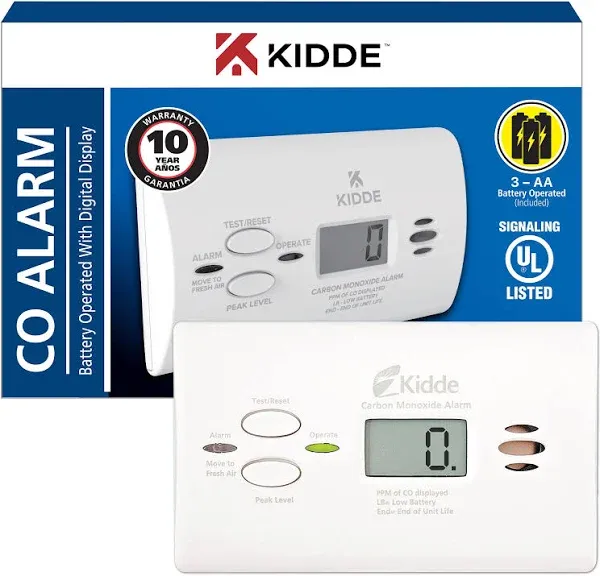 Kidde KN-COPP-B-LPM Battery Operated Carbon Monoxide Alarm w/Digital Display