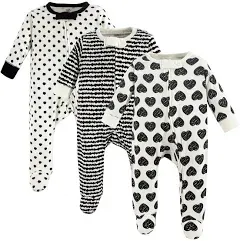 Touched by Nature Baby Girls' Organic Cotton Zipper Sleep and Play 3pk