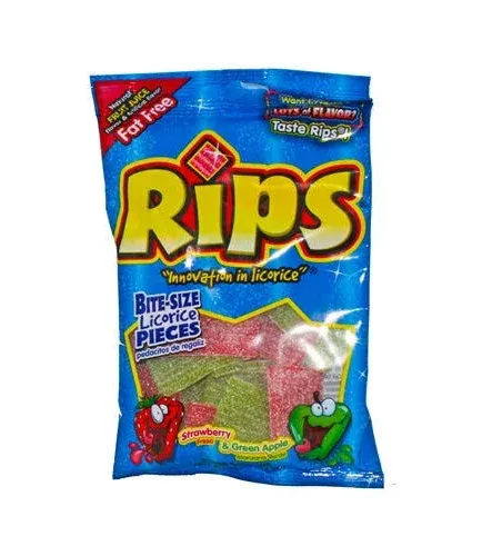 Rips Strawberry & Green Apple Bite-Size Licorice Pieces