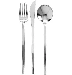 Silver Spoons Silverware Set Plastic Flatware