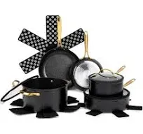 Thyme & Table Non Stick 12 Piece Gold Pots and Pans Cookware Set