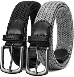 CHAOREN Golf Belts for Men - 1 3/8" Elastic Braided Stretch Mens Belts Casual - Fit Golf Pants Jeans Shorts