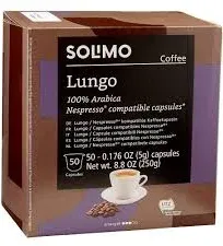 Solimo Lungo Capsules 50 CT, Compatible with Nespresso Original Brewers 7/24