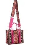 Montana West Wrangler Southwestern Print Canvas Tote Crossbody