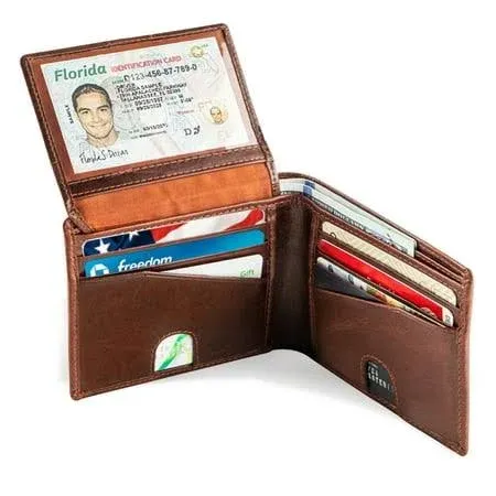 Bull Guard Men's Genuine Leather Bifold Wallet with RFID Blocking