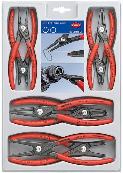 Knipex 00 20 04 SB Precision Circlip Snap-Ring Pliers Set