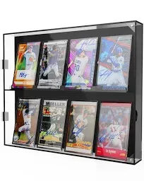 Acrylic Baseball Card Display Case, 8 Graded Card Display Frame Wall Mount With