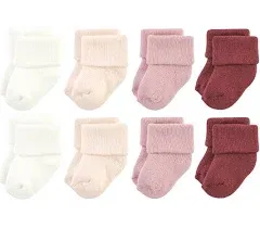 Hudson Baby Girls' Cotton Rich Newborn and Terry Socks