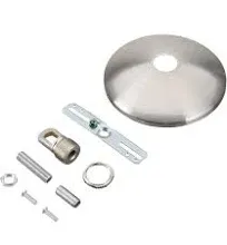 Aspen Creative 21511-21, Contemporary Chandelier & Light Fixture Canopy Kit w/Collar Loop, Brushed Nickel, 5" Diameter, 1" Center Hole