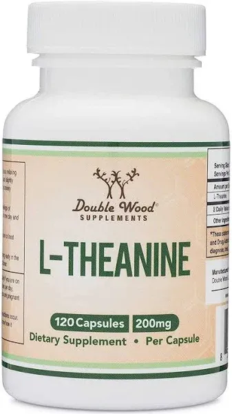 Double Wood Supplements L-Theanine 200mg 120 Capsules