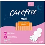 Carefree Maxi Overnight Pads with Wings 28 ct