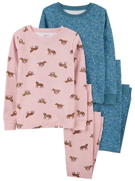 Carter's Girls' 4-Piece Printed Pajama Set