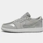 Air Jordan Big Kids' 1 Low OG Metallic Silver (GS) 4.5