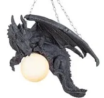 Design Toscano Nights Fury Sculptural Hanging Dragon Lamp