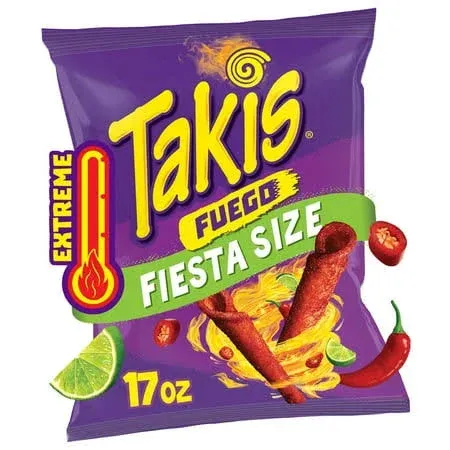 Takis Fuego 14 ct, 9.9 oz Sharing Size Case, Hot Chili Pepper &amp; Lime Flavored Ex