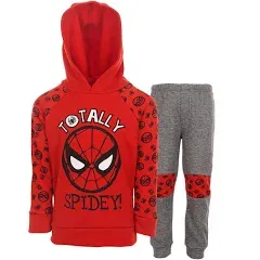 Marvel Avengers Spider-Man Fleece Pullover Hoodie and Jogger and Pants Outfit Set Toddler to Big Kid Sizes (2T - 18-20)